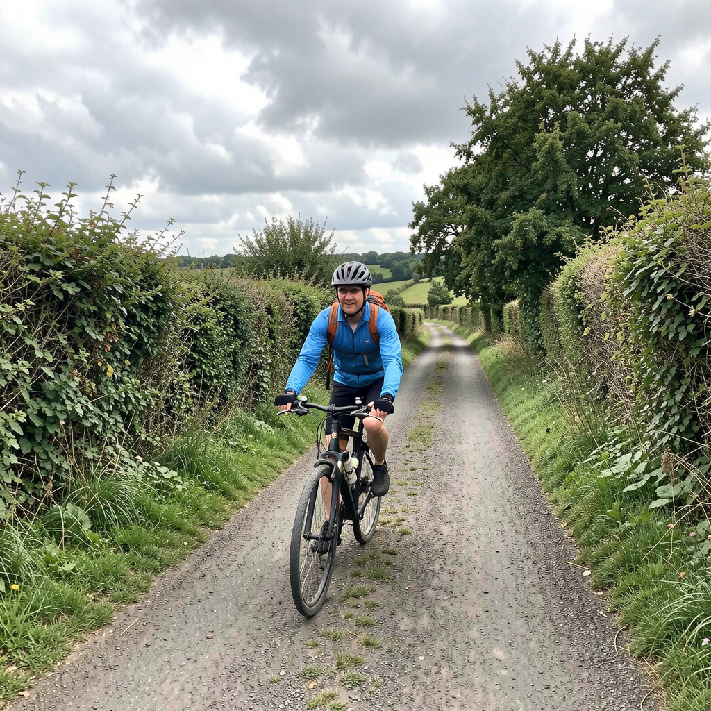 Person enjoying active lifestyle in British countryside with natural energy and vitality